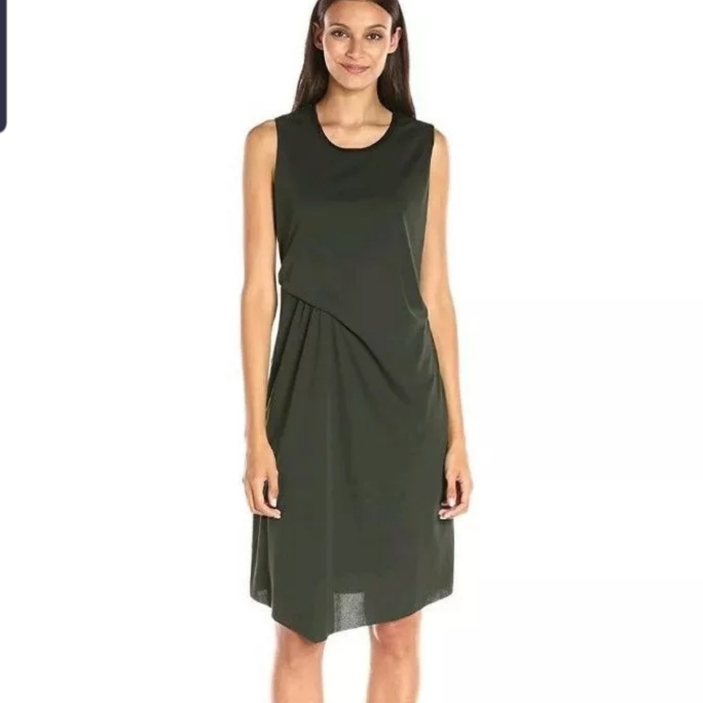 NWT $268.00 ELIE TAHARI Women's Isolde Olive Green Camoflauge Draped Dress XS 2